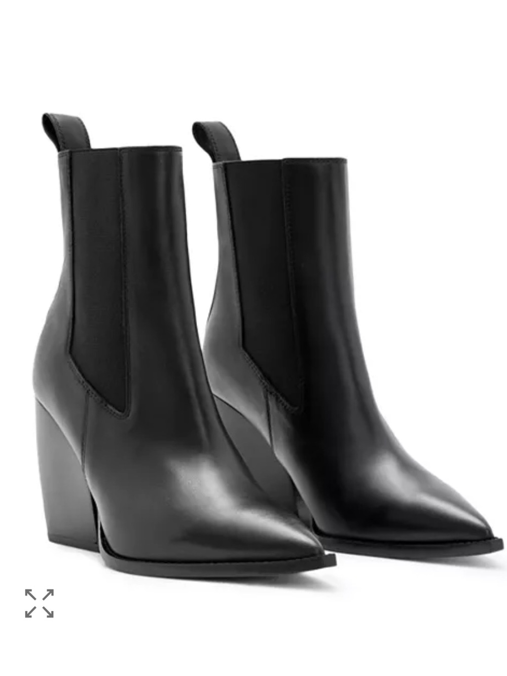 ALL SAINTS Ria Pointed Toe Stretch High Heel Booties